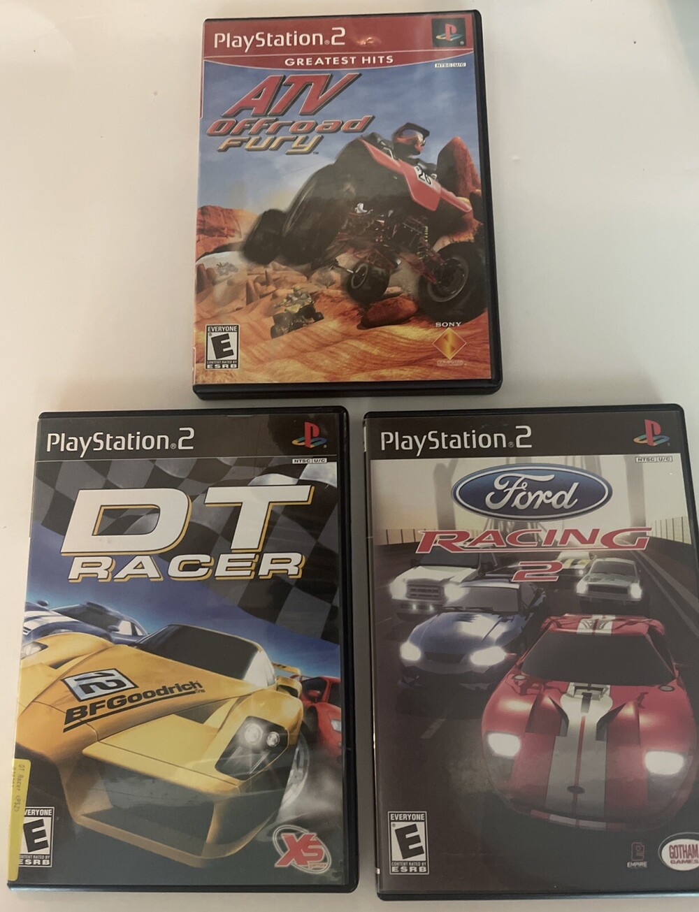 Lot of 3 - PS2 PlayStation 2 Games - ATV Offroad Fury, DT Racer, Ford Racing 2